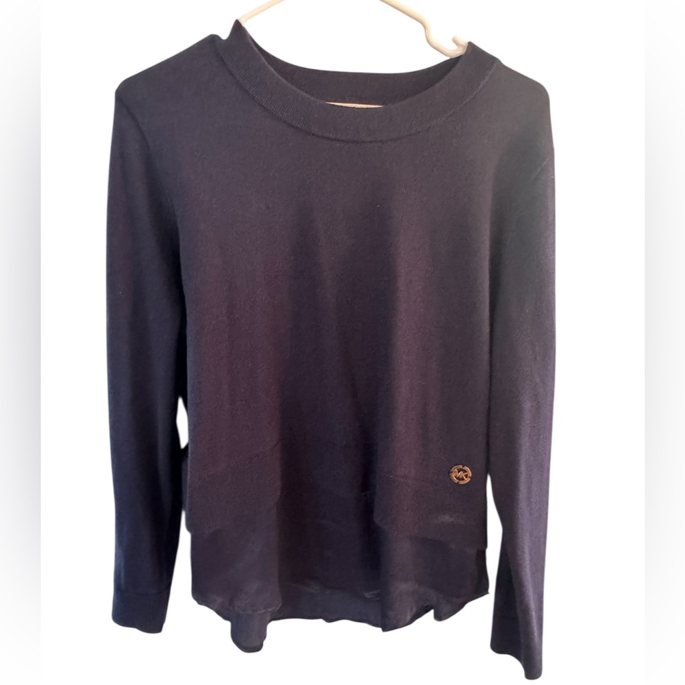 Michael Kors Navy Long Sleeve Blouse